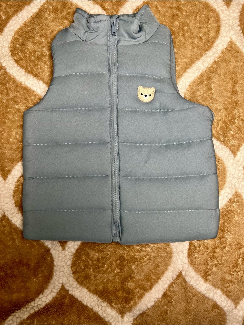 Max Studio Kids Light Blue Puffer Vest with Bear Patch